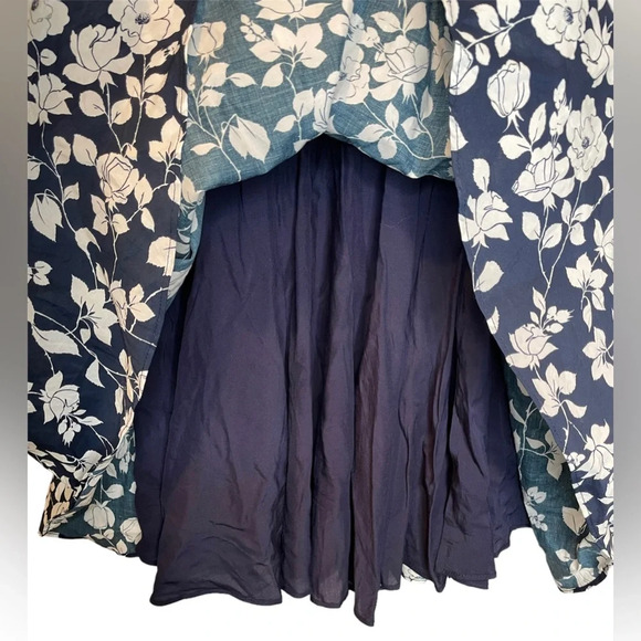 NWT SELKIE The Maria Mini Dress In Tattoo Roses Size XS Navy/White - Picture 4 of 9